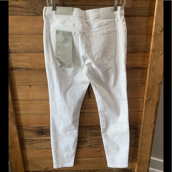 EVERLANE WOMEN'S WHITE MID-RISE SKINNY JEANS SZ 29R - Picture 2 of 7